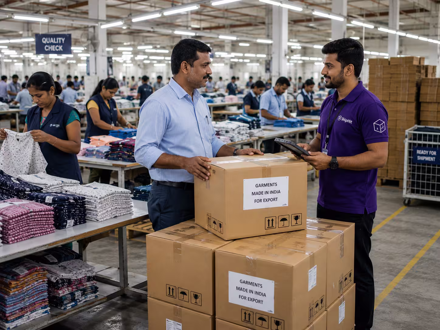 Coimbatore textile and garment businesses using ShipHit international cargo service for export shipping