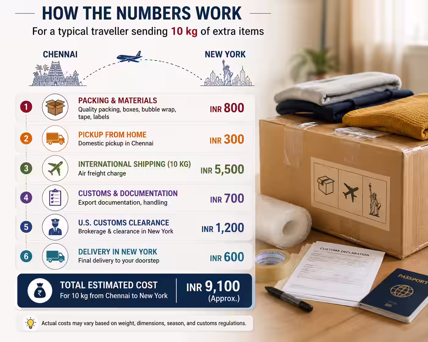 ShipHit courier delivering pre-flight shipment at destination doorstep — cheaper than airline excess baggage from India