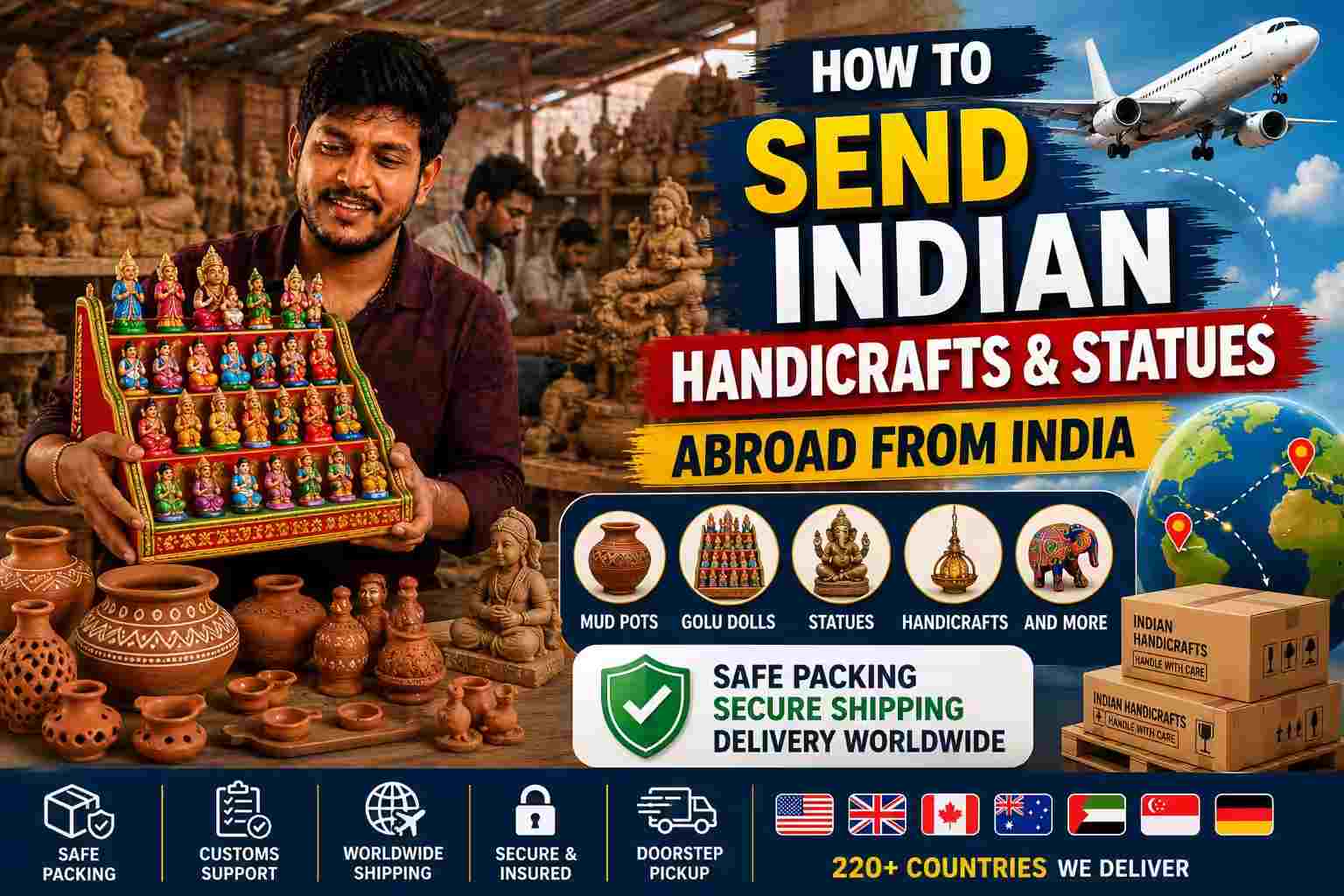 How to Send Indian Handicrafts & Statues Abroad from India