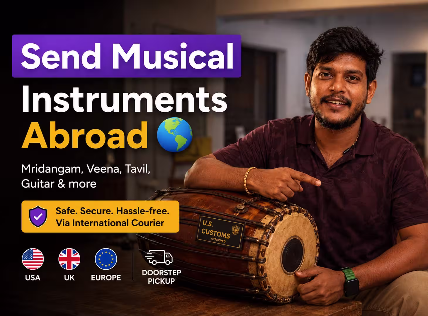 How to Send Musical Instruments Internationally from India