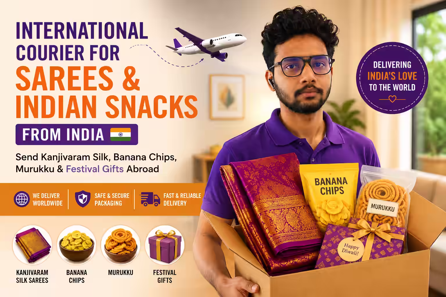 How to Send Sarees and Indian Snacks Abroad from India